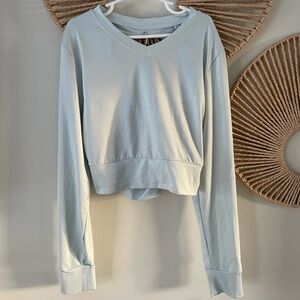 GYMSHARK PAUSE OPEN BACK LONG SLEEVE CROP TOP Small Light Green